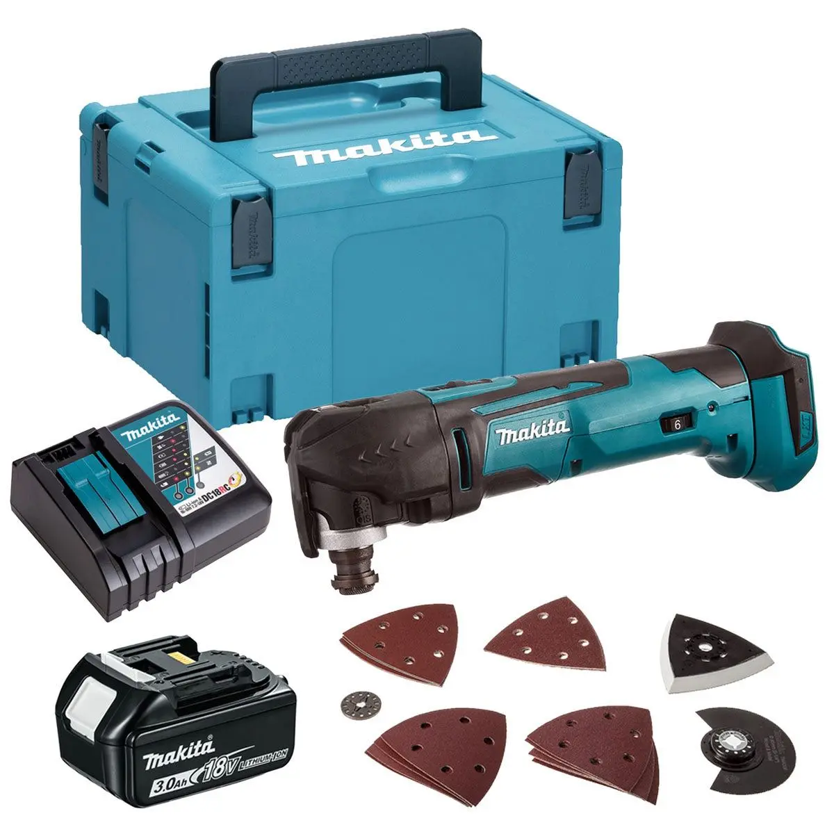 Makita Dtm51zjx7 18V Lxt Li-Ion Oscillating Multi Tool Cutter With 1 X 3.0Ah Battery Charger & Case 1