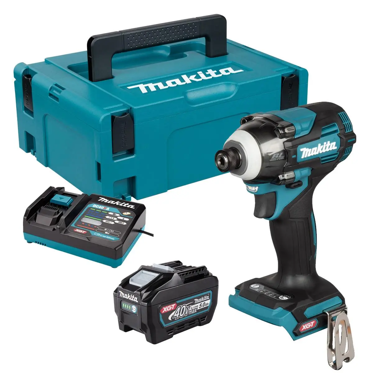 Makita Td004gz01 40V Max Xgt Brushless Impact Driver With 1 X 5.0Ah Battery Charger & Case 1