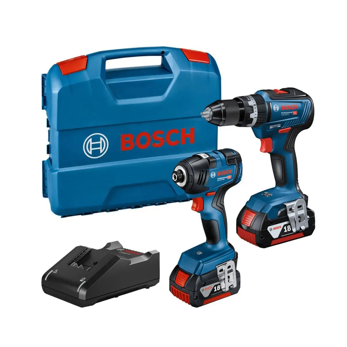Bosch 18V Professional Twin Packs For Ultimate Power And Performance With 2 X 4.0Ah Batteries & Charger In Case 06019J2171 1
