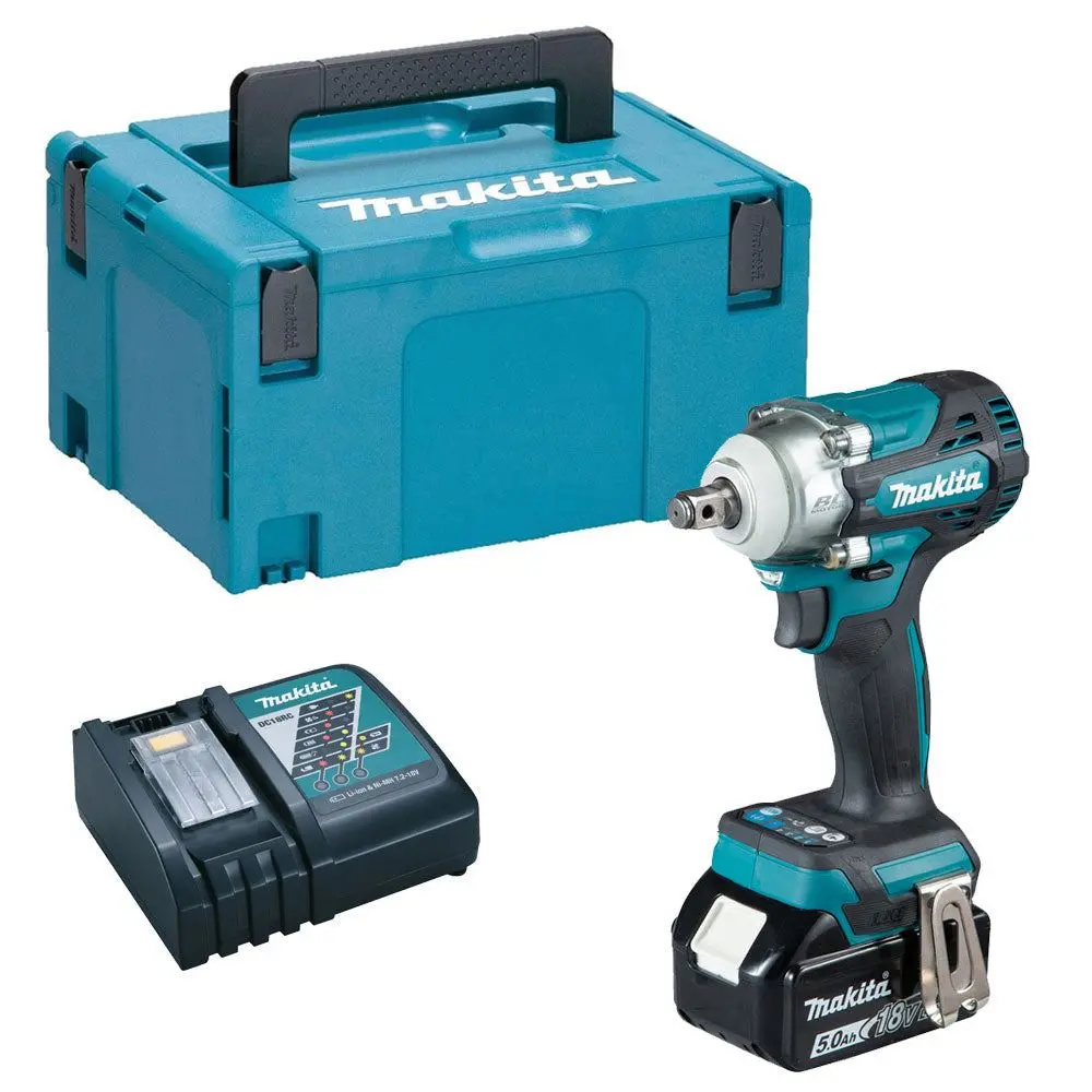Makita Dtw300z 18V 1/2" Brushless Impact Wrench With 1 X 5.0Ah Battery Charger & Type 3 Case 1