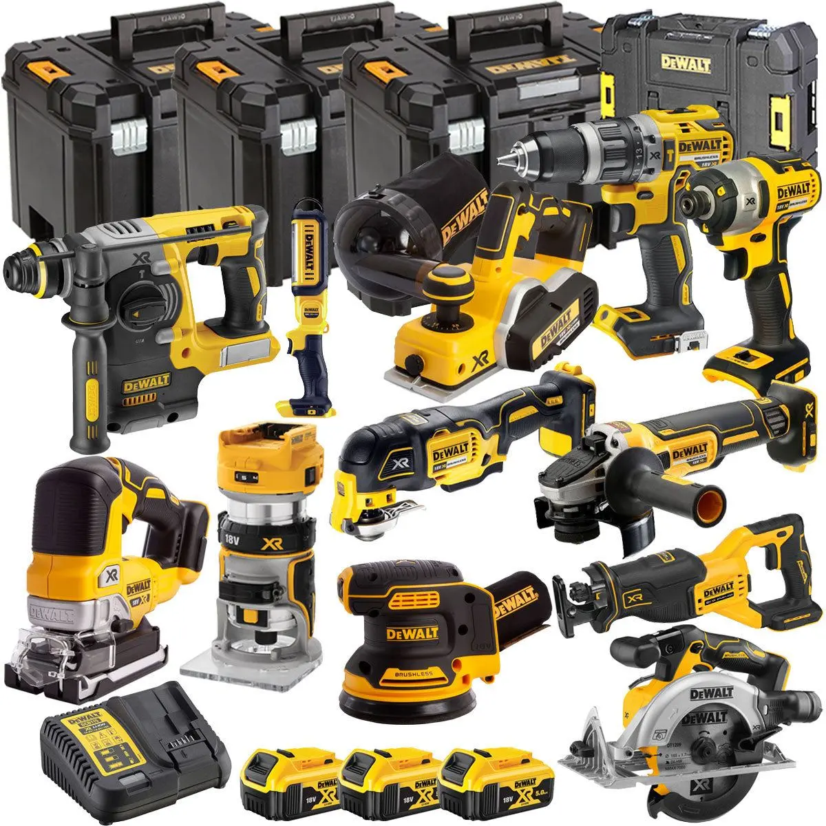 Dewalt Dckt4t12b3 18V Brushless 12 Piece Kit With 3 X 5.0Ah Battery Charger & Tstak Tool Storage 1
