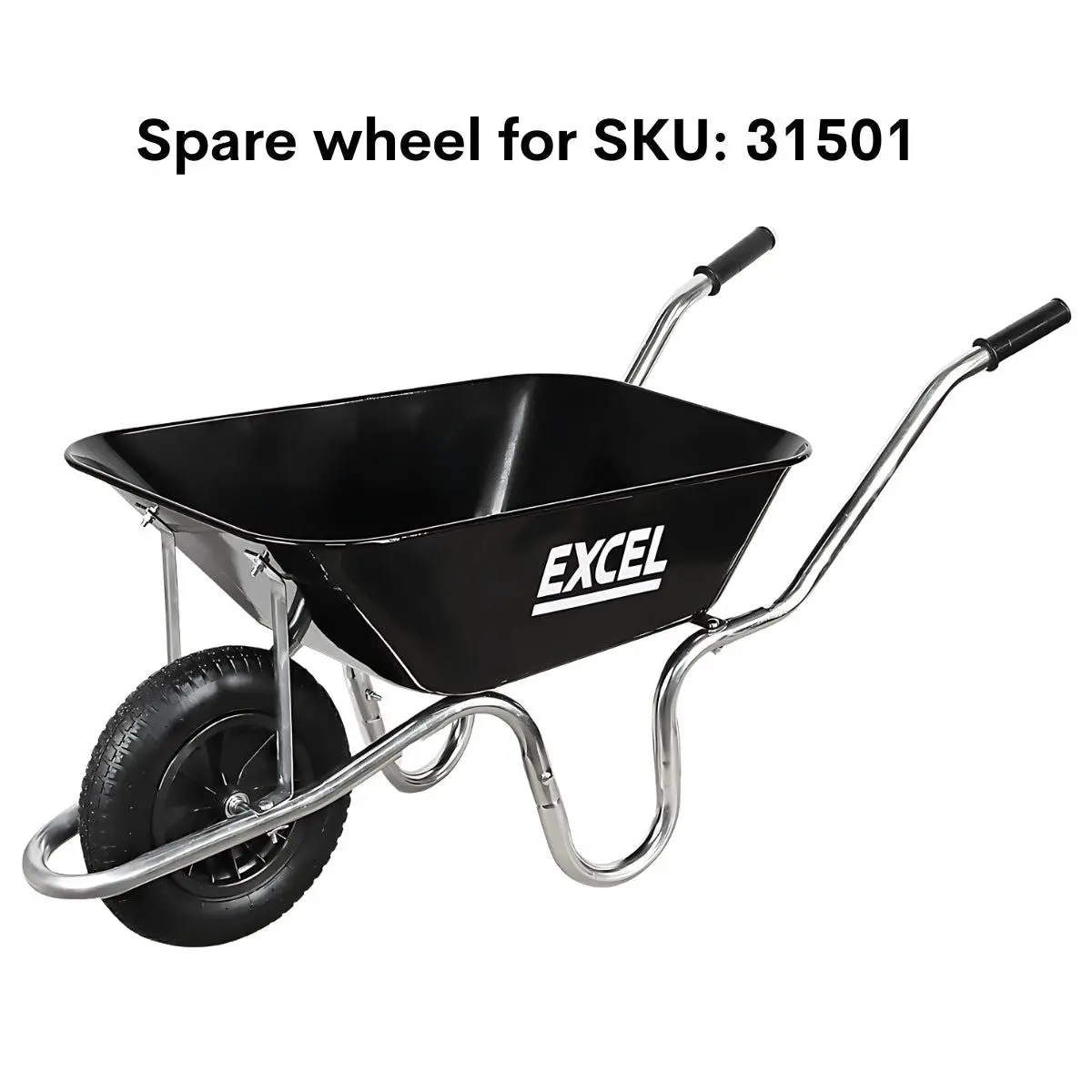 Excel Heavy Duty Rubber Wheelbarrow Wheel For 100L Sku 31501 2