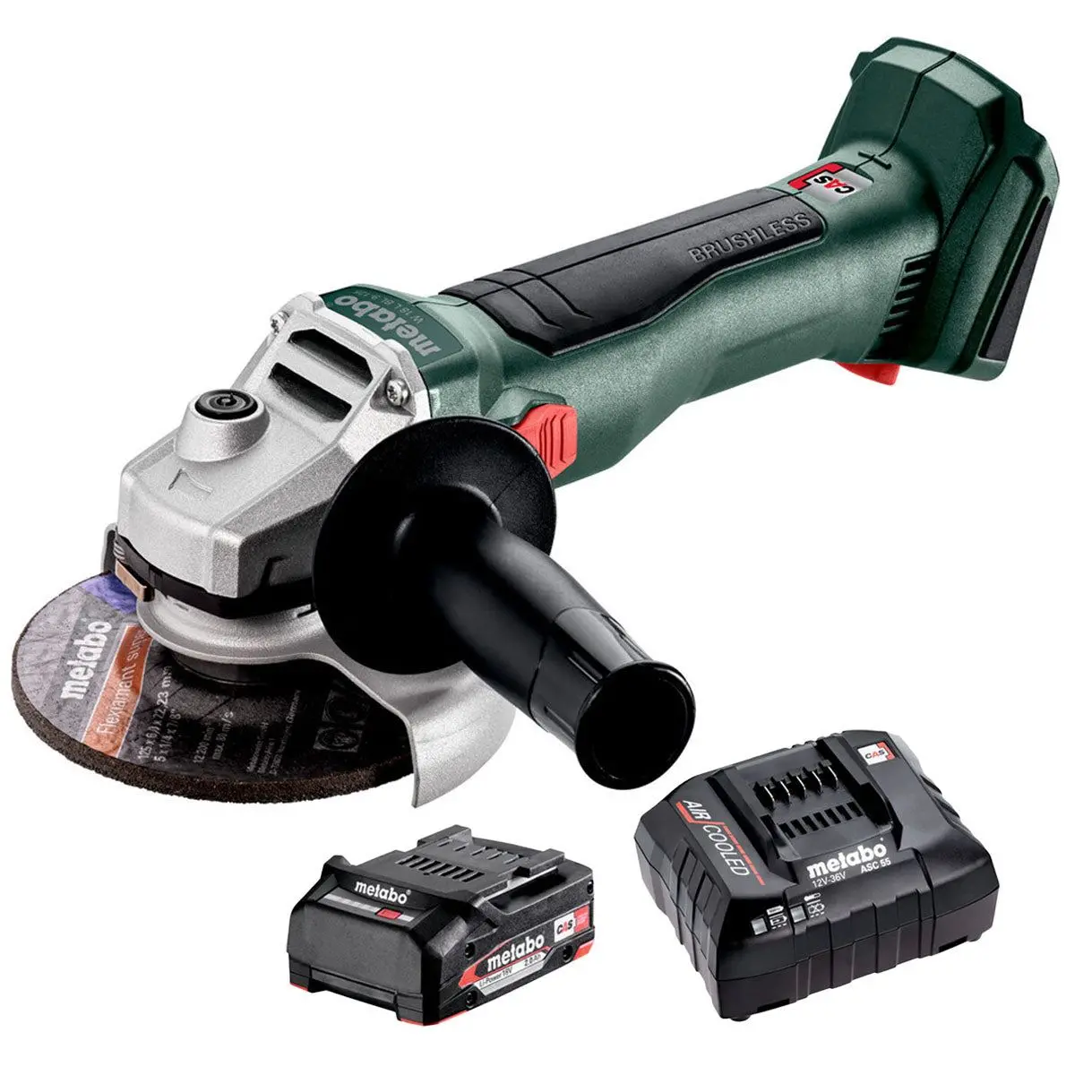 Metabo W 18 L Bl 9-125 18V Brushless 125Mm Angle Grinder With 1 X 2.0Ah Battery & Charger 1