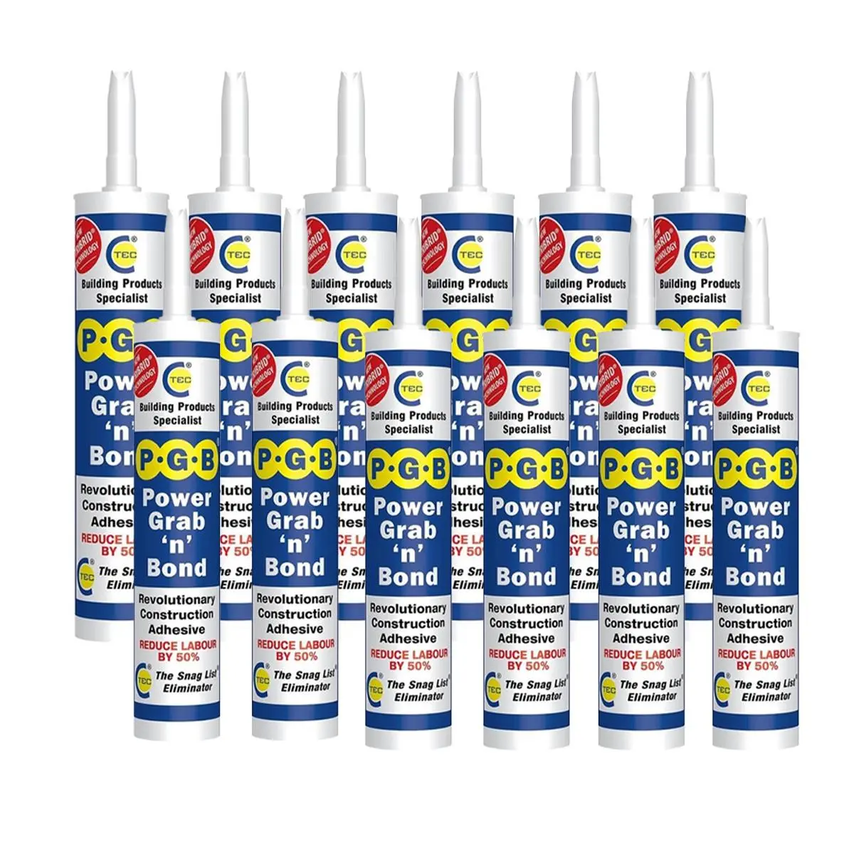 C-Tec Pgb 290Ml Power Grab ‘N’ Bond High Strength Grab Adhesive Pack Of 12 1