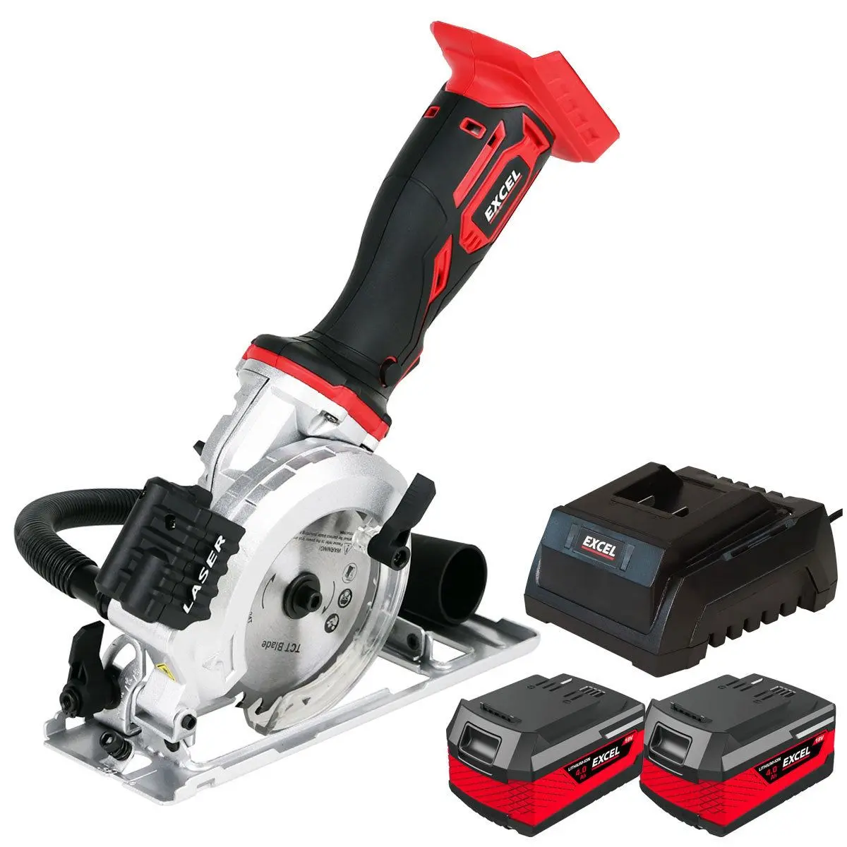 Excel 18V 115Mm Mini Circular Saw With 2 X 4.0Ah Battery & Charger 1