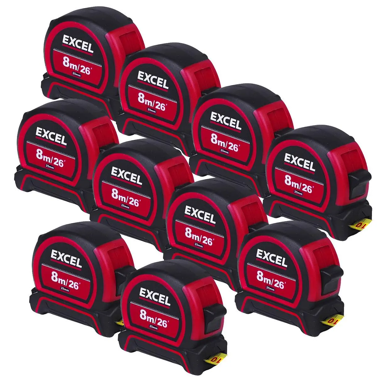 Excel Pvc Tape Measure 8M/26Ft Pack Of 10 1