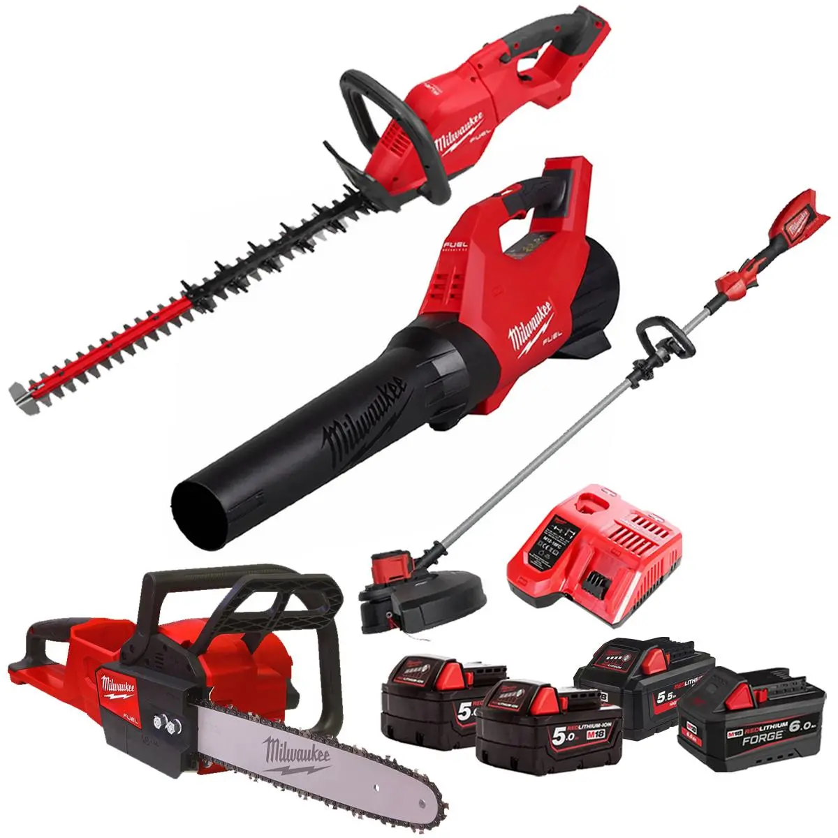 Milwaukee M18 18V 4 Piece Gardening Tool Kit With 4 X Batteries & Charger T4tkit-29511 1