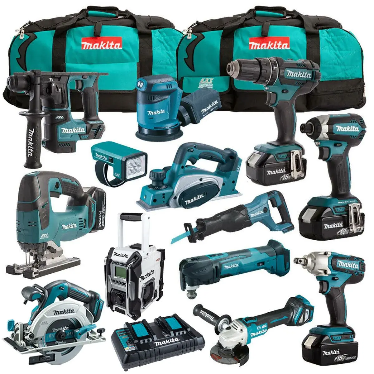 Makita 18V 13 Piece Cordless Kit With 4 X 5.0Ah Batteries T4tkit-1240 1
