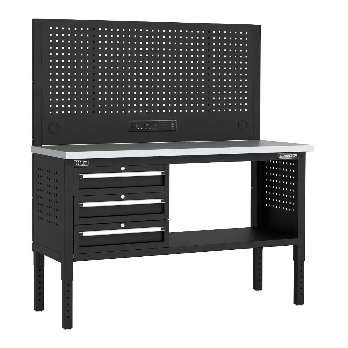 Sealey Apmwb60combo1ss Superline Pro Modular Workbench With 3 Drawers Stainless Steel Worktop 1525Mm 1