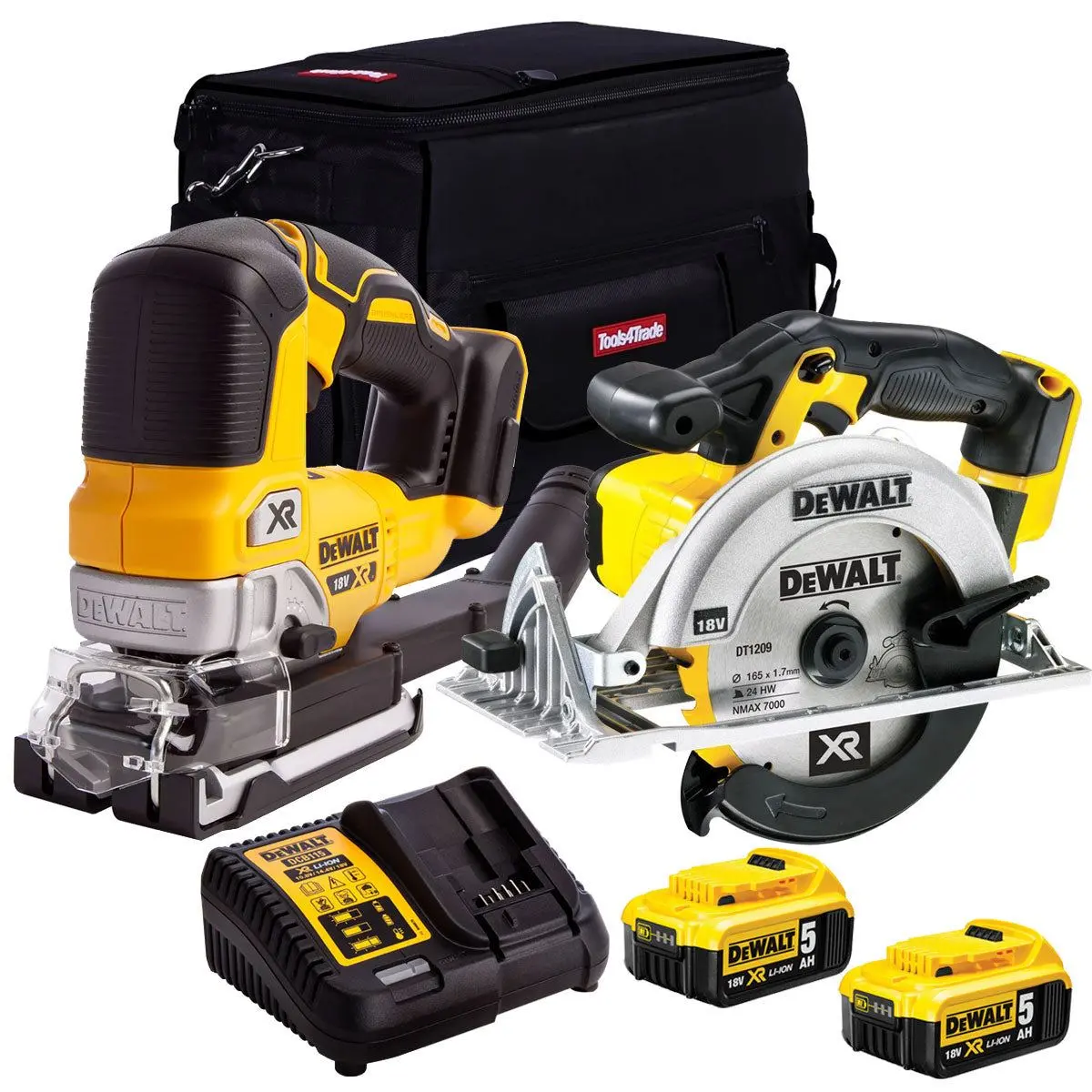 Dewalt 18V 2 Piece Power Tool Kit With 2 X 5.0Ah Batteries T4tkit-707 1
