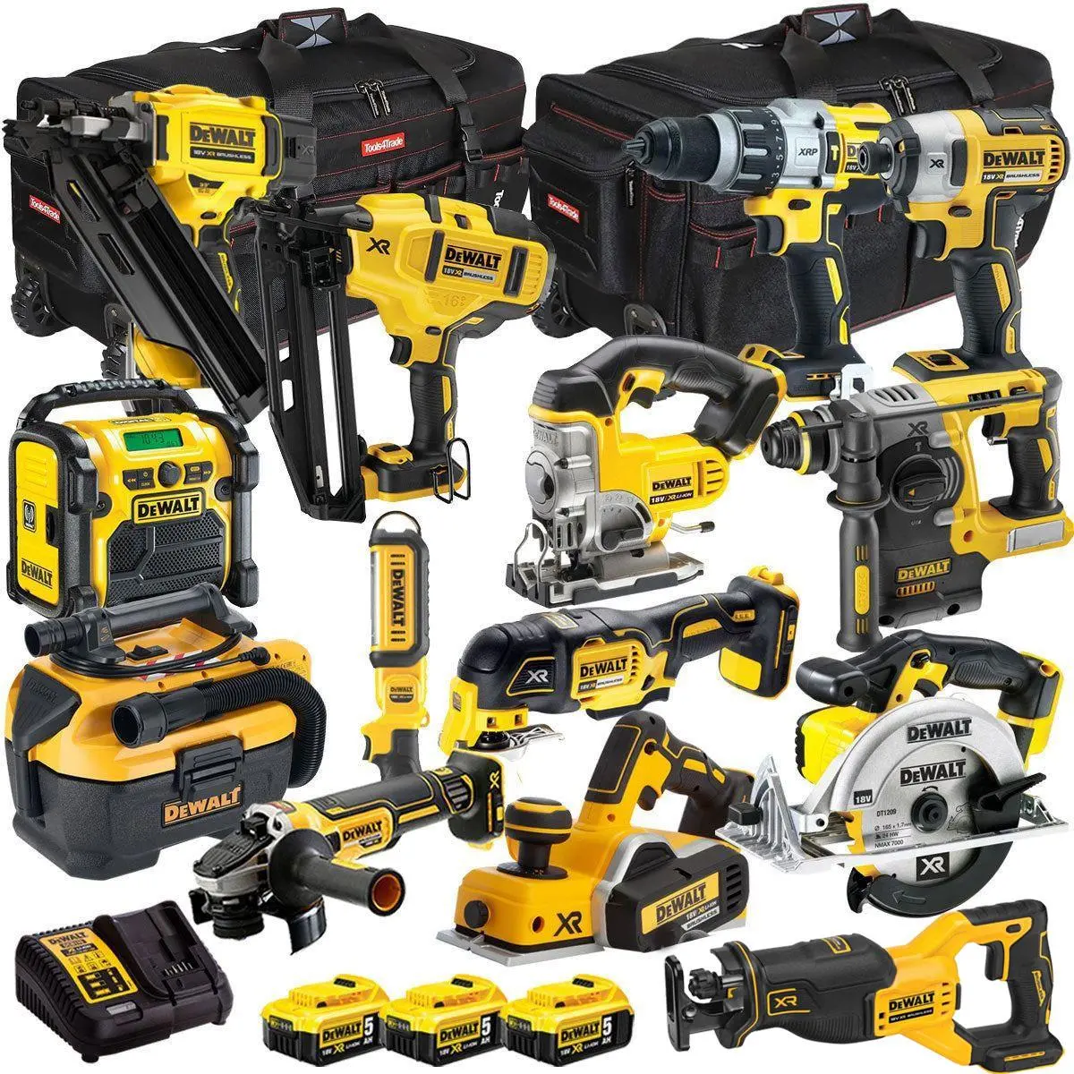 Dewalt 18V 14 Piece Power Tool Kit With 3 X 5.0Ah Battery & Charger T4tkit-998 1