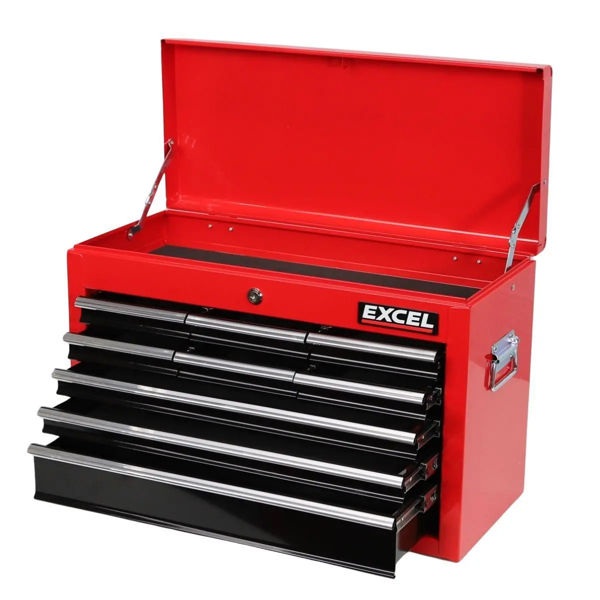 Excel 9 Drawers Portable Tool Chest Cabinet With Ball Bearing Slides Black And Red 1