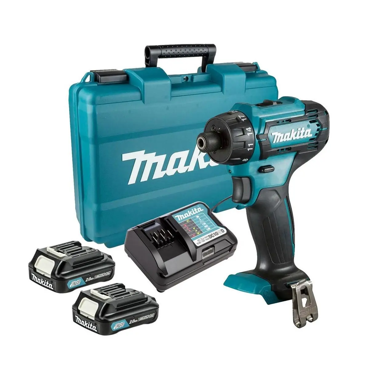 Makita Df033dwae 12V Max Cxt Drill Driver With 2 X 2.0Ah Batteries, Charger & Carrying Case 1