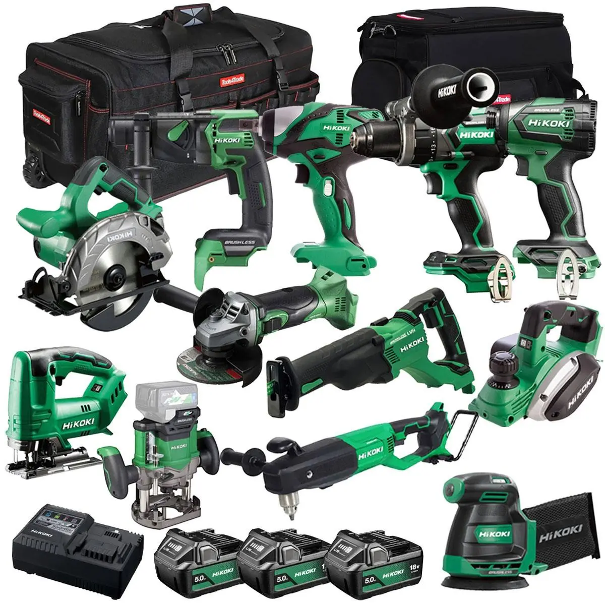 Hikoki 18V 12 Piece Power Tool Combo Kit With 3 X 5.0Ah Battery & Charger T4tkit-27286 1