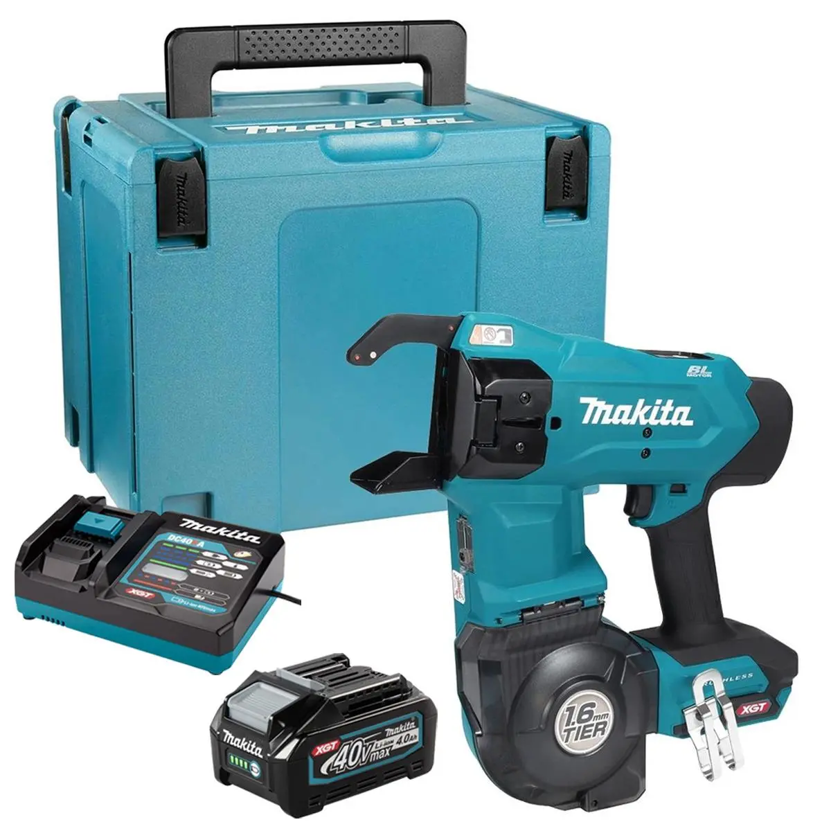 Makita Tr001gz 40V Max Xgt Brushless Rebar Tying Tool With 1 X 4.0Ah Battery Charger & Case 1