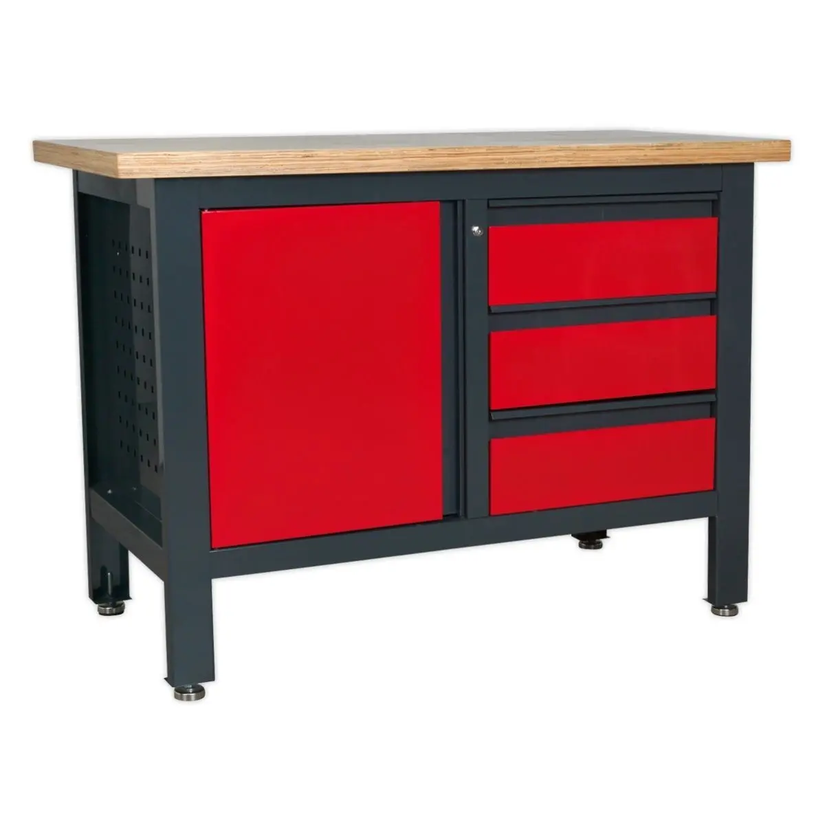 Sealey Ap1372b Workstation With 3 Drawers & Cupboard 1