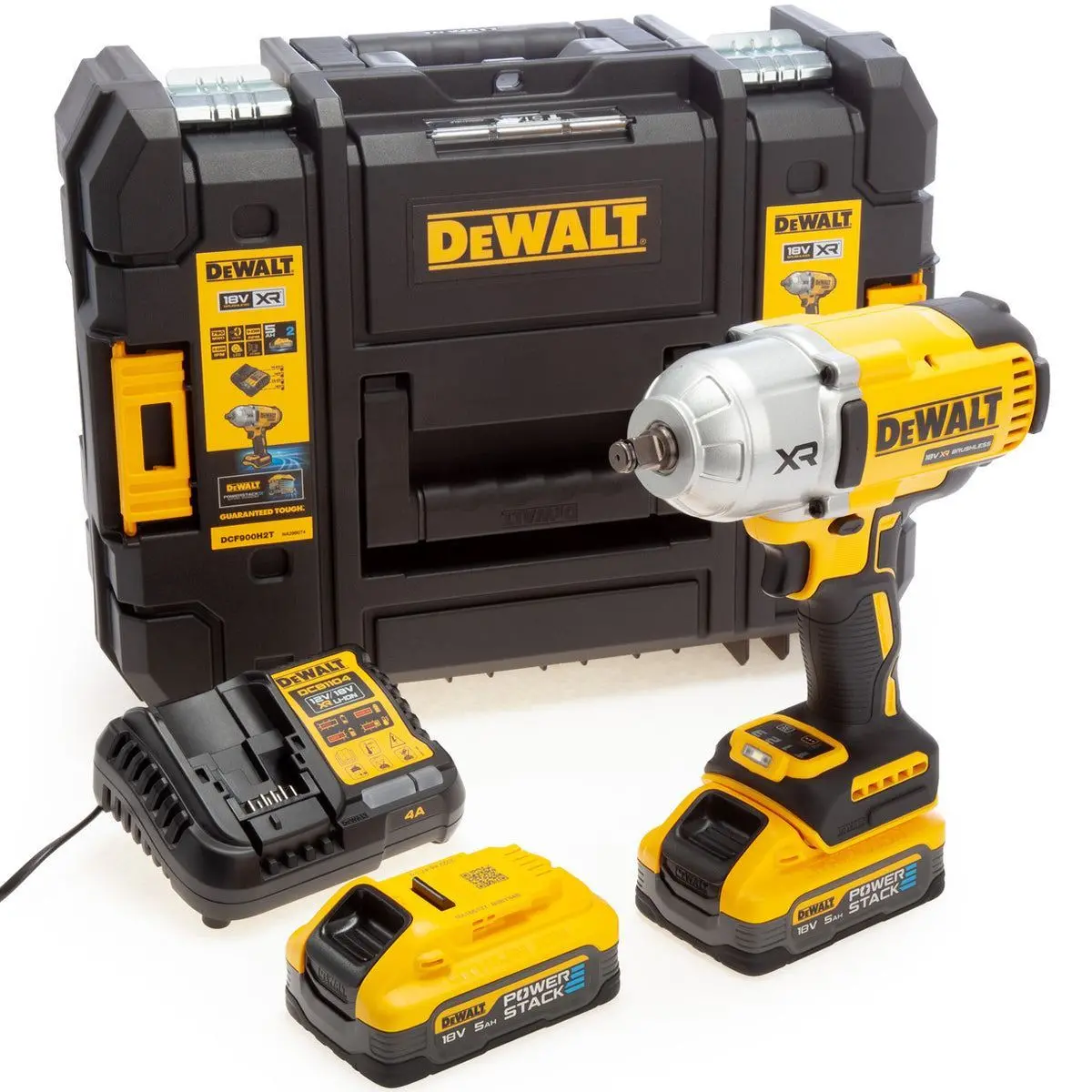 Dewalt Dcf900h2t-Gb 18V Xr Brushless 1/2” Impact Wrench With 2 X 5.0Ah Batteries & Charger 1