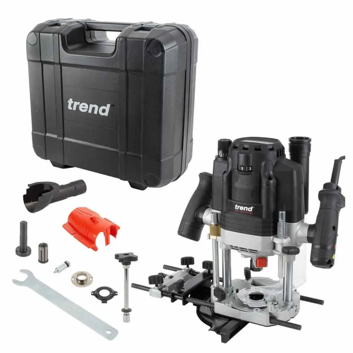 Trend T8ek 1/2In Dual Mode Plunge Router 2200W 240V With Carry Case 1