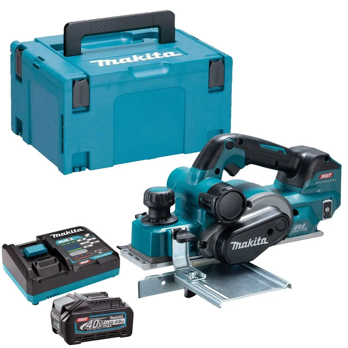 Makita Kp001gz03 40V Xgt 82Mm Aws Brushless Planer With 1 X 2.5Ah Battery & Charger 1