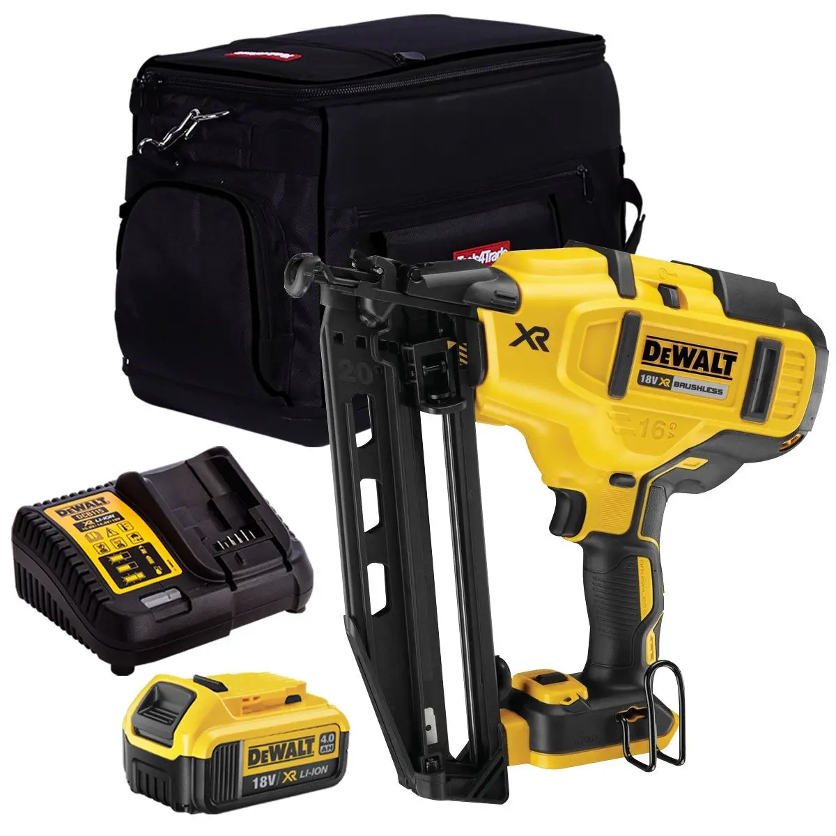 Dewalt Dcn660n 18V Brushless Second Fix Nailer With 1 X 4.0Ah Battery, Charger & Bag 1