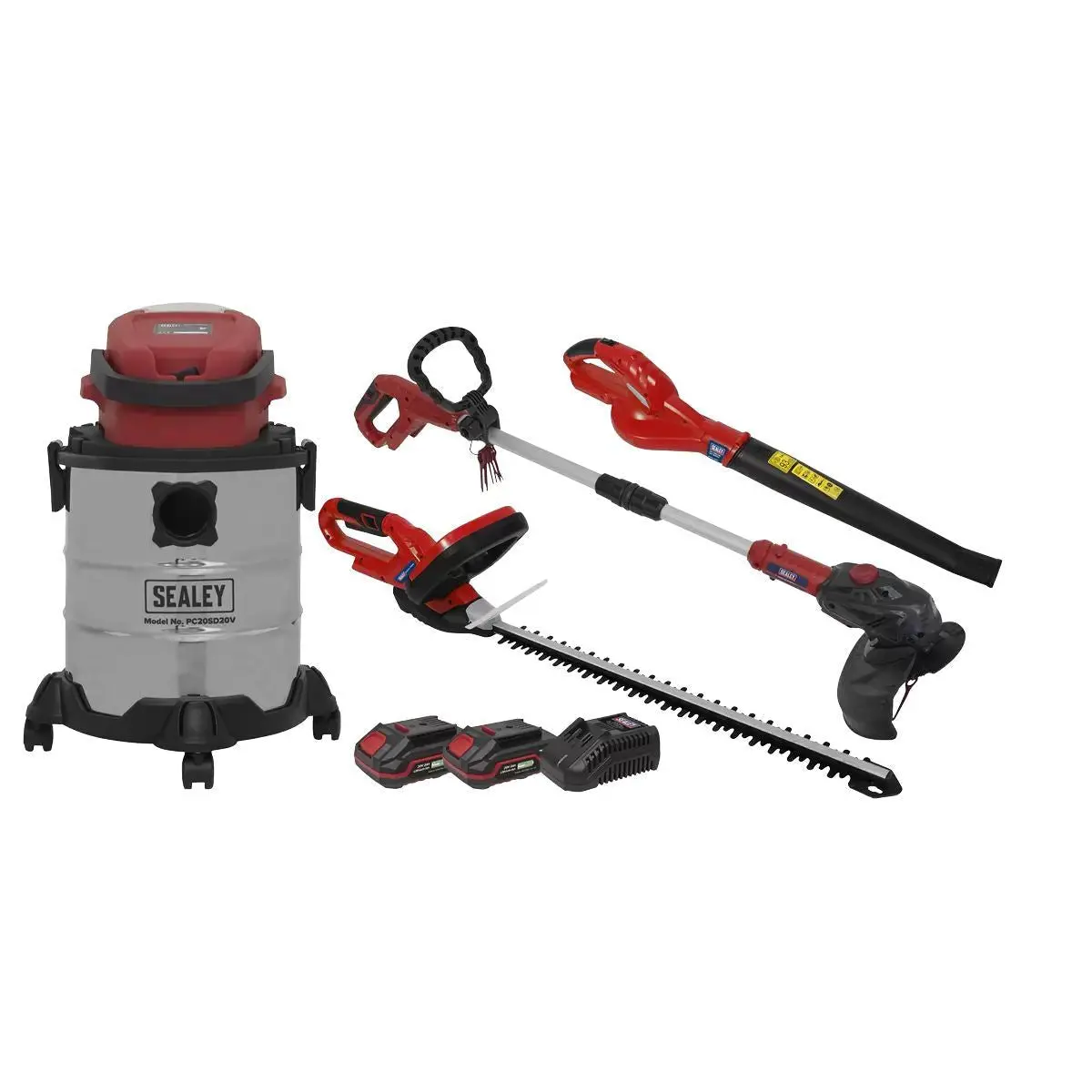 Sealey Cp20vcombo3 20V Garden Power Tool Kit With 2 Batteries With Charger 1