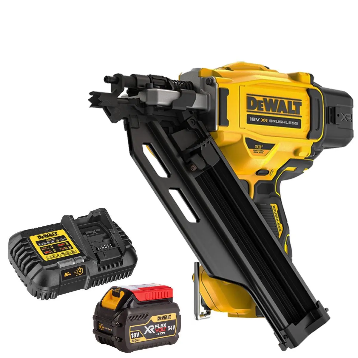Dewalt Dcn930n 18V Brushless First Fix Framing Nailer With 1 X 6.0Ah Battery & Charger 1