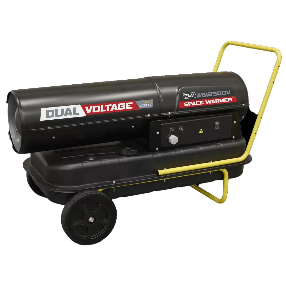 Sealey Ab1850dv Dual Voltage Space Warmer® Kerosene/Diesel Heater With Wheels 230V/55Kw 1