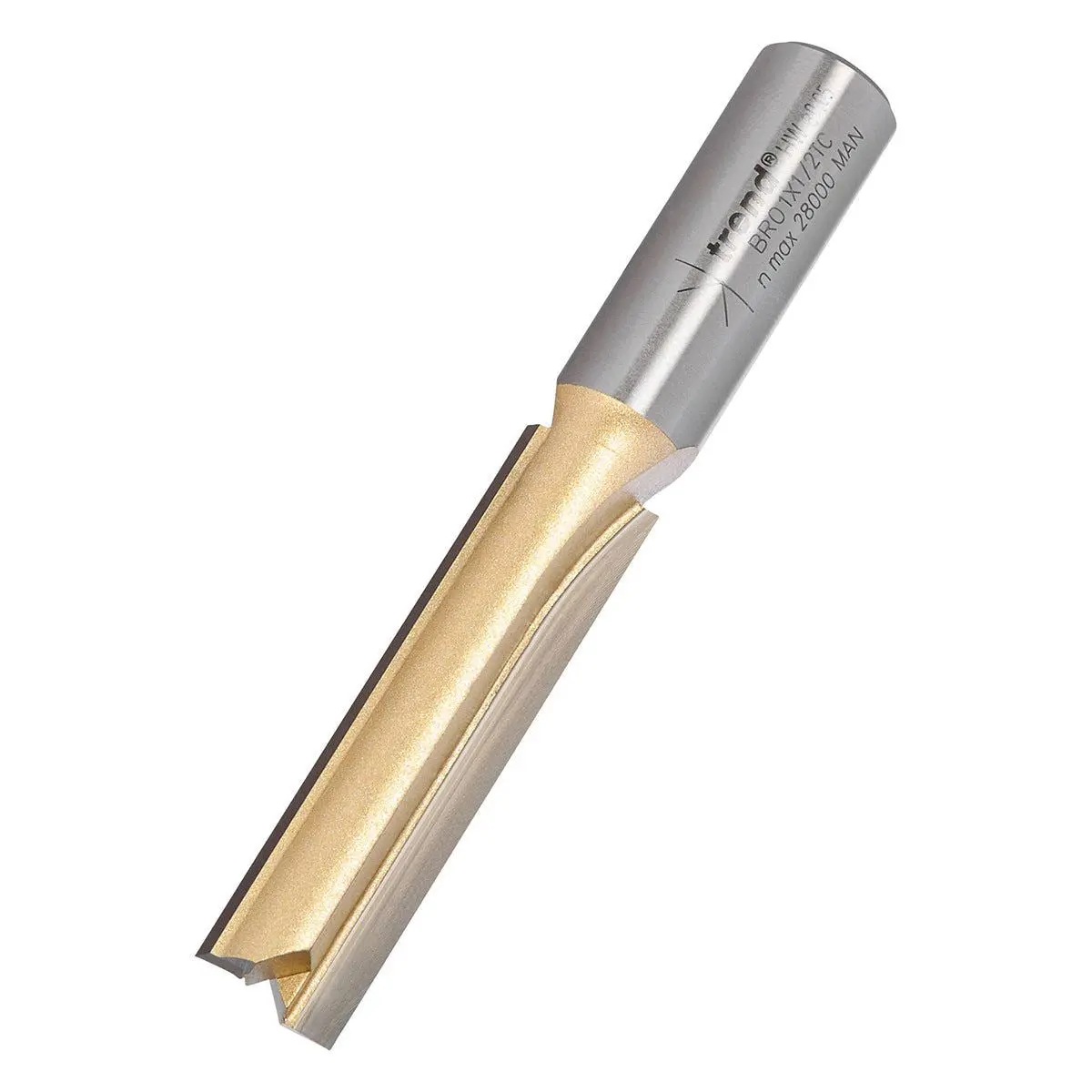 Trend Br01x1/2Tc 1/2" Tct Two Flute Straight Worktop Router Cutter 12.7Mm X 50Mm 1