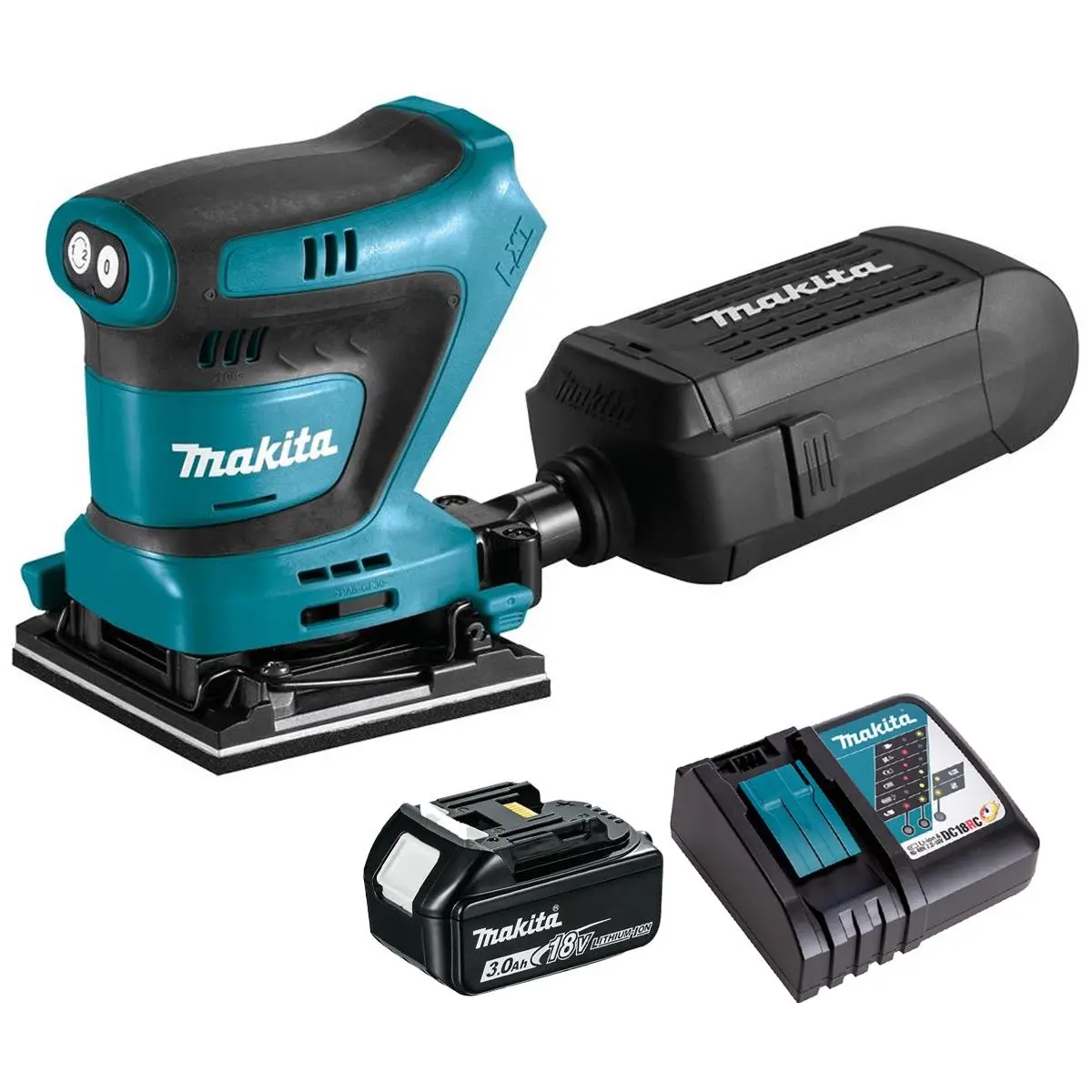 Makita Dbo480z 18V Finishing Sander With 1 X 3.0Ah Battery & Charger 1