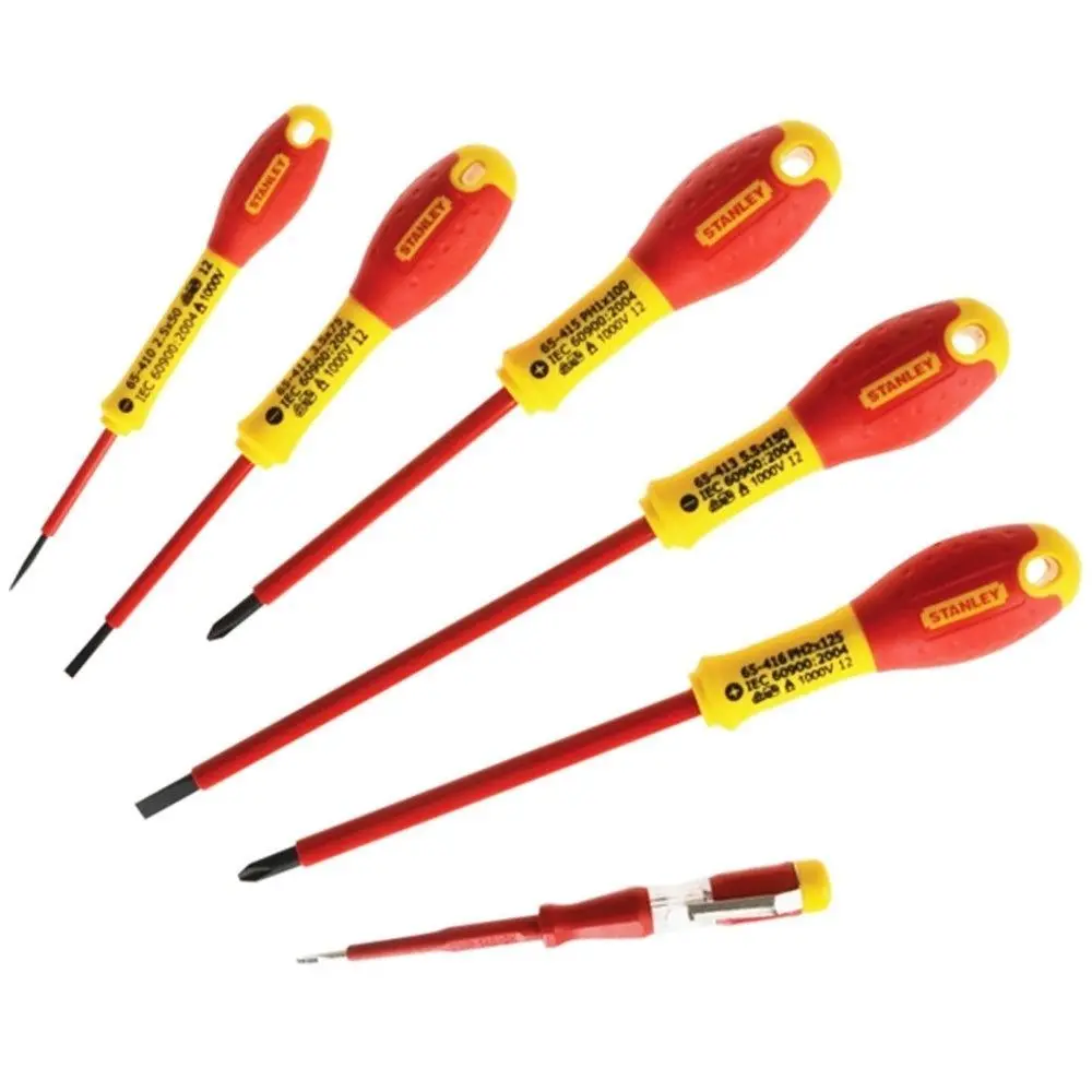 Stanley Fatmax Vde Insulated Phillips & Parallel Screwdriver Set Of 6 Sta065441 1