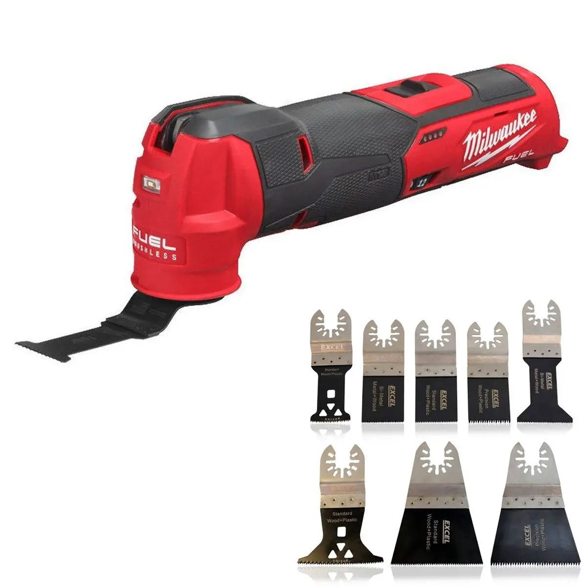 Milwaukee M12fmt-0 12V Brushless Multi Tool Body With 8 Piece Accessories Set 1
