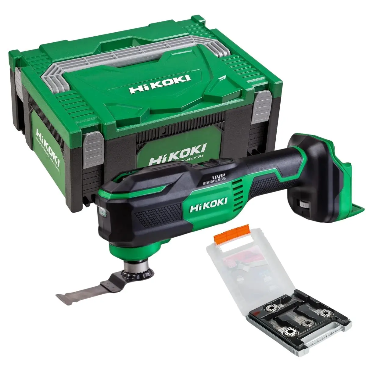 Hikoki Cv18dmaw2z 18V Brushless Starlock Max Multi Tool With 6 Piece Accessory Set 1