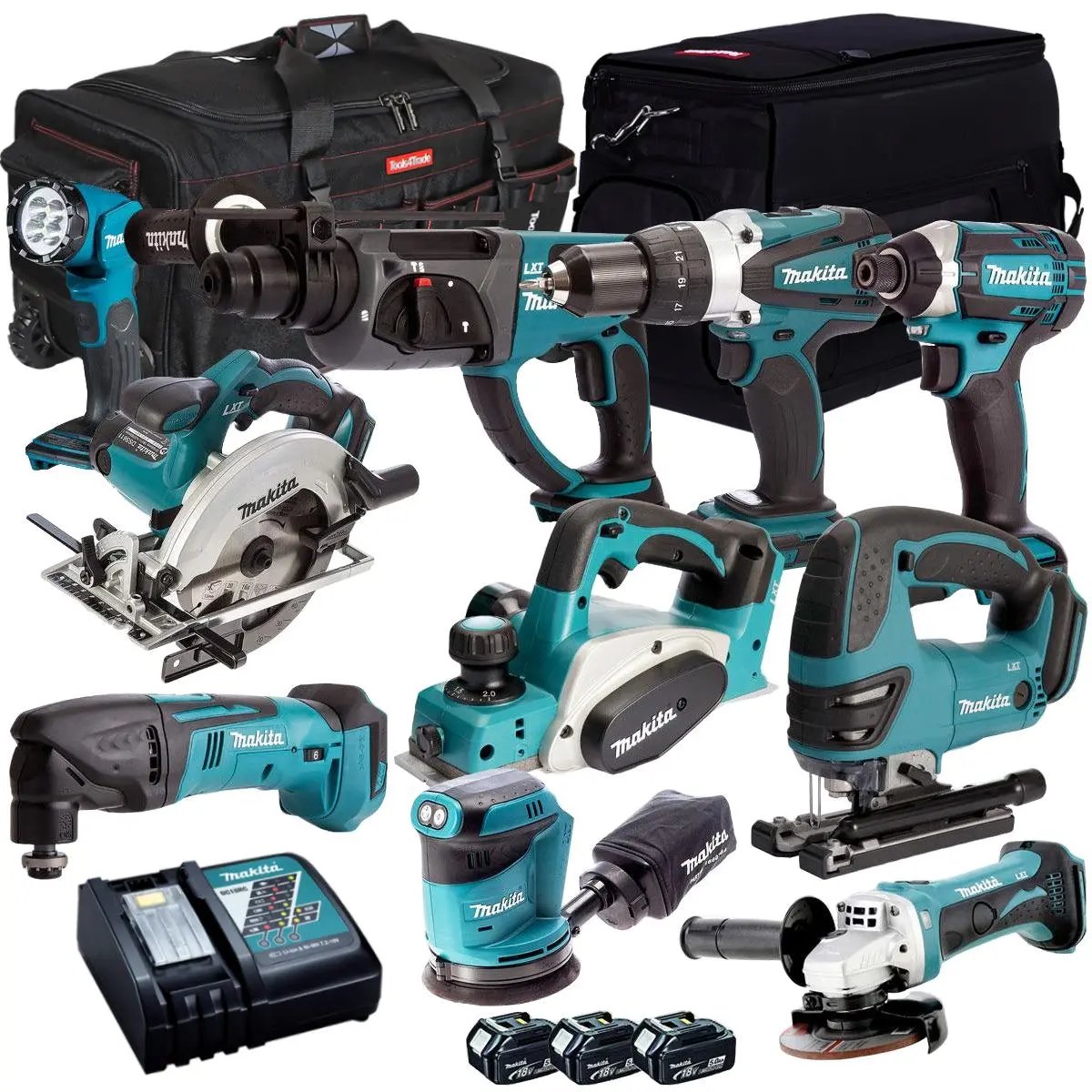Makita 18V 10 Piece Power Tool Kit With 3 X 5.0Ah Battery & Charger Makdeal 54M 1