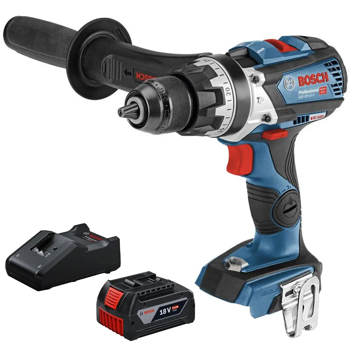 Bosch Gsb 18V-110 C 18V Brushless Combi Drill With 1 X 5.0Ah Battery & Charger 1