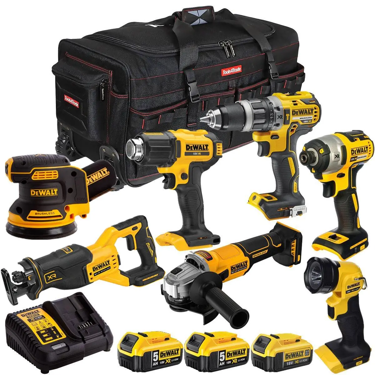 Dewalt 18V 7 Piece Combo Kit With 3 X Batteries & Charger T4tkit-2292 1