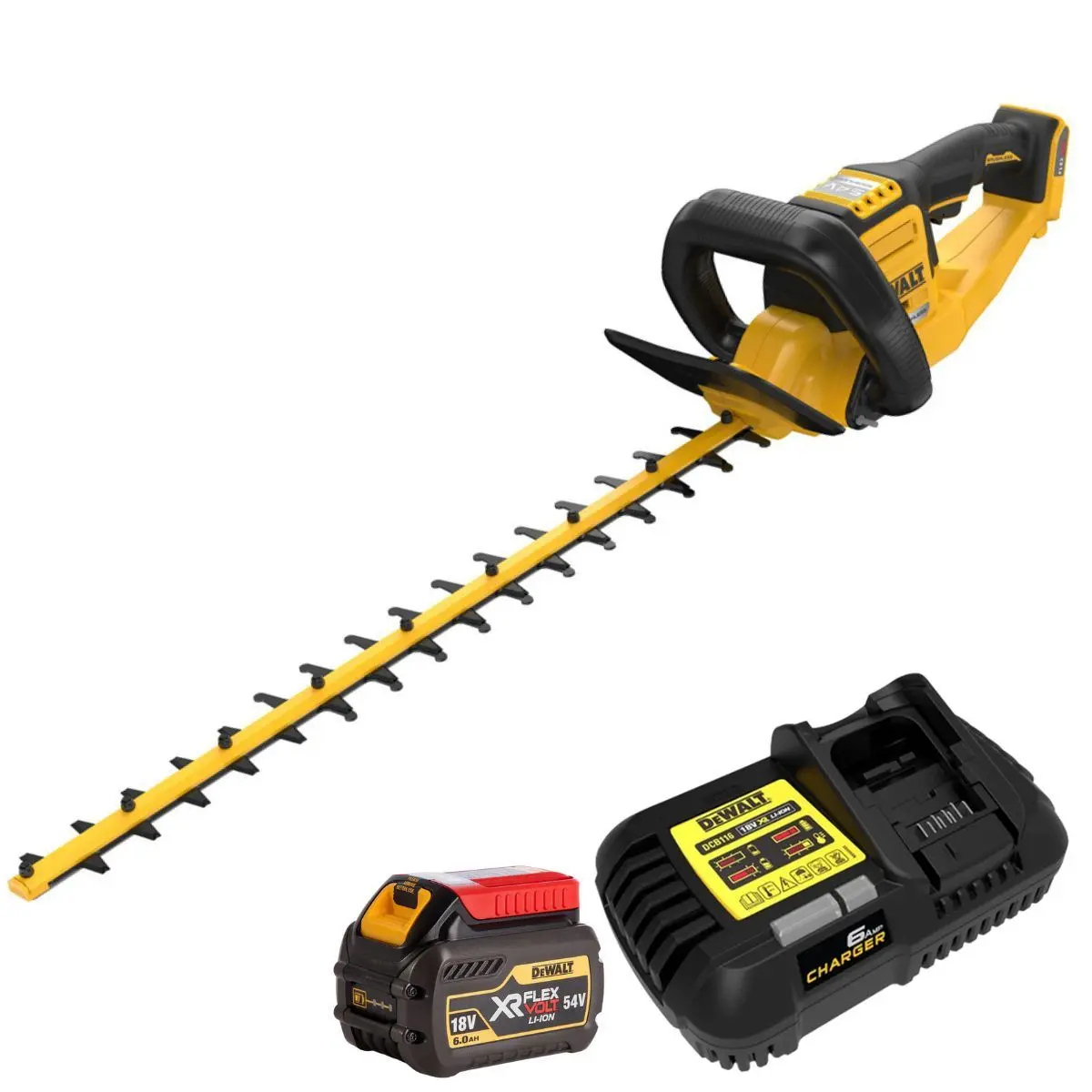 Dewalt Dcmht573n-Xj 54V Xr Flexvolt Brushless 65Cm Hedge Trimmer With 1 X 6.0Ah Battery & Charger 1