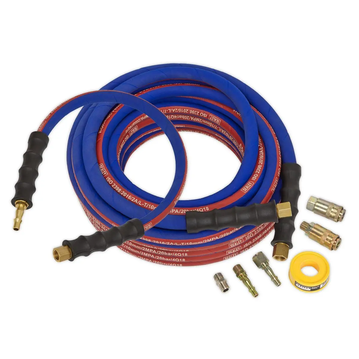 Sealey Ahk02 Extra-Heavy-Duty Air Hose Kit With Connectors 15M X 10Mm 1