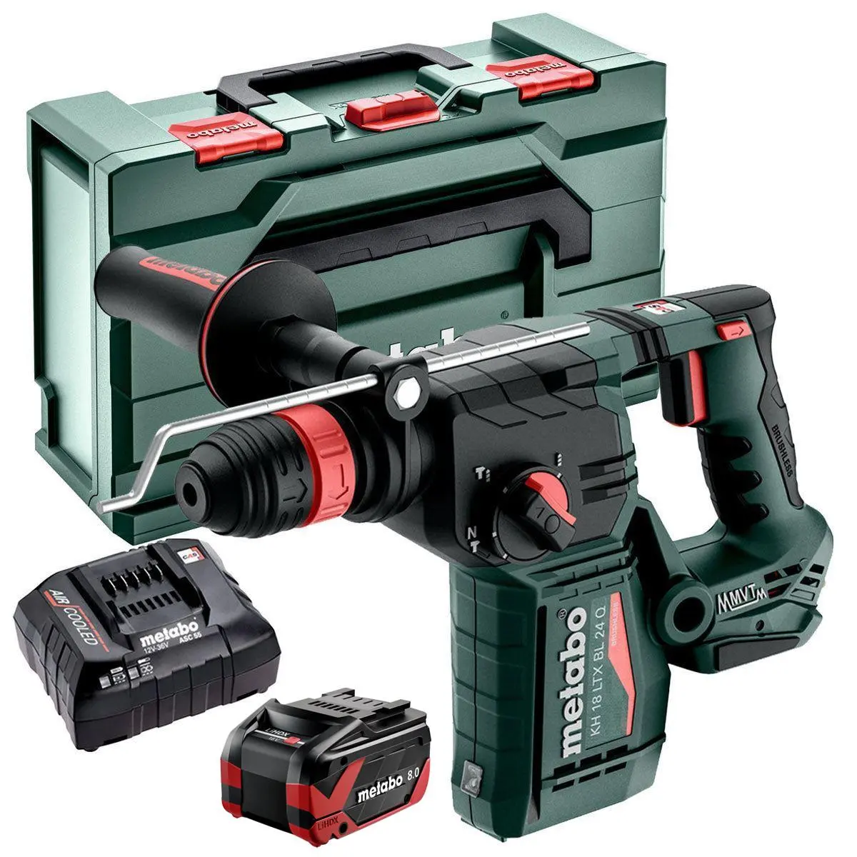 Metabo Kh 18 Ltx Bl 24 Q 18V Brushless Sds+ Combination Hammer Drill With 1 X 8.0Ah Battery Charger & Metabox 1