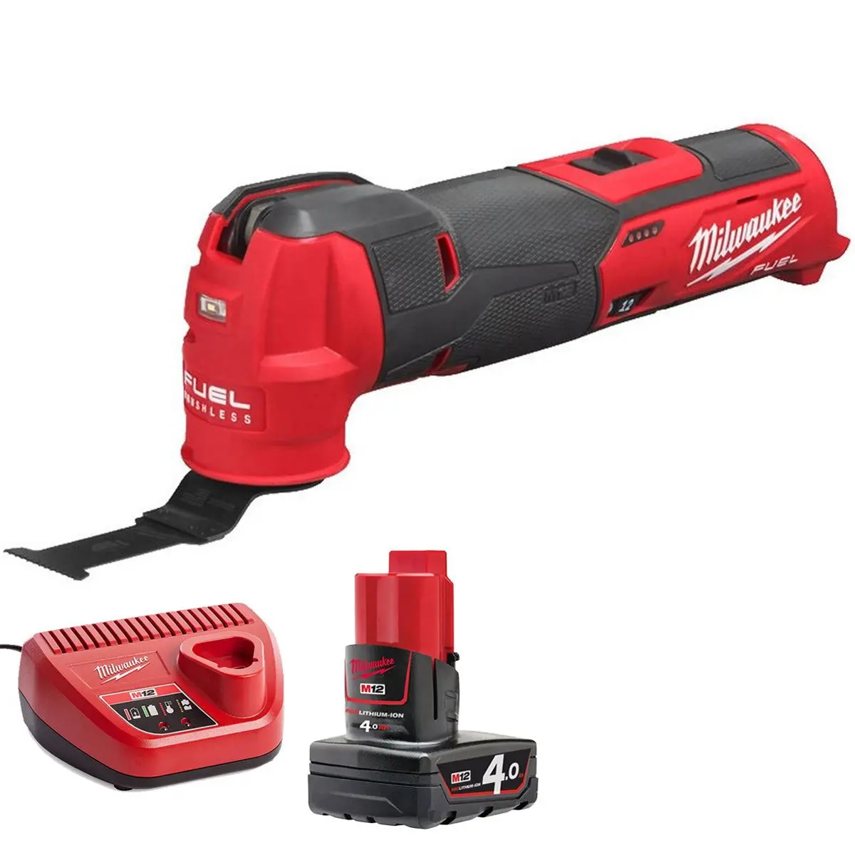 Milwaukee M12fmt-0 12V Brushless Multi Tool With 1 X 4.0Ah Battery & Charger 1