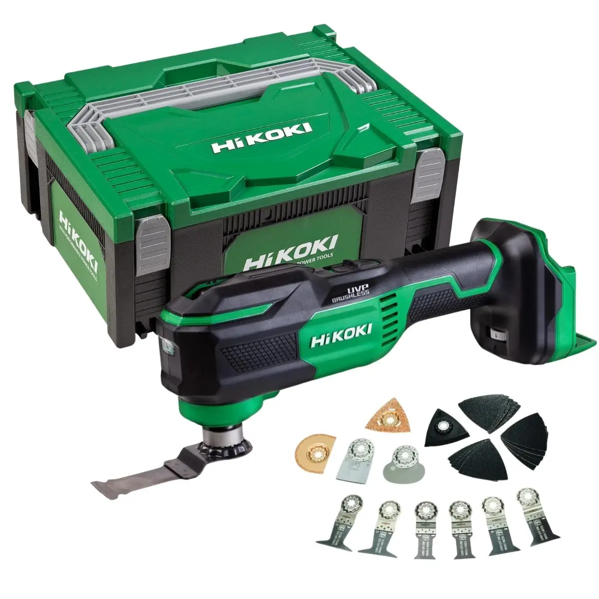 Hikoki Cv18dmaw2z 18V Brushless Starlock Max Multi Tool With 26 Piece Accessory Set 1
