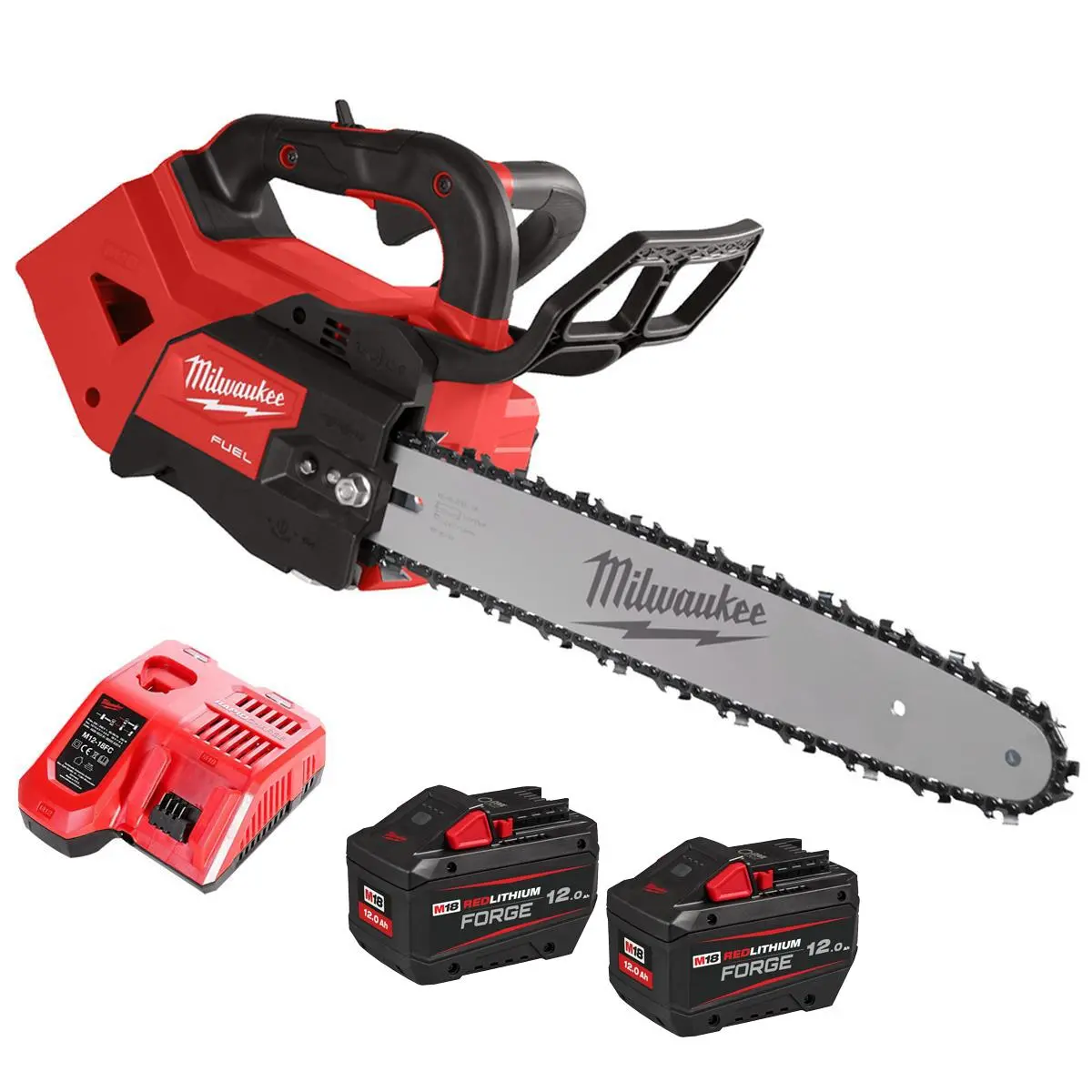 Milwaukee M18fthchs35 18V Fuel Brushless 35Cm Top Handle Chainsaw With 2 X 12.0Ah Battery & Charger 1