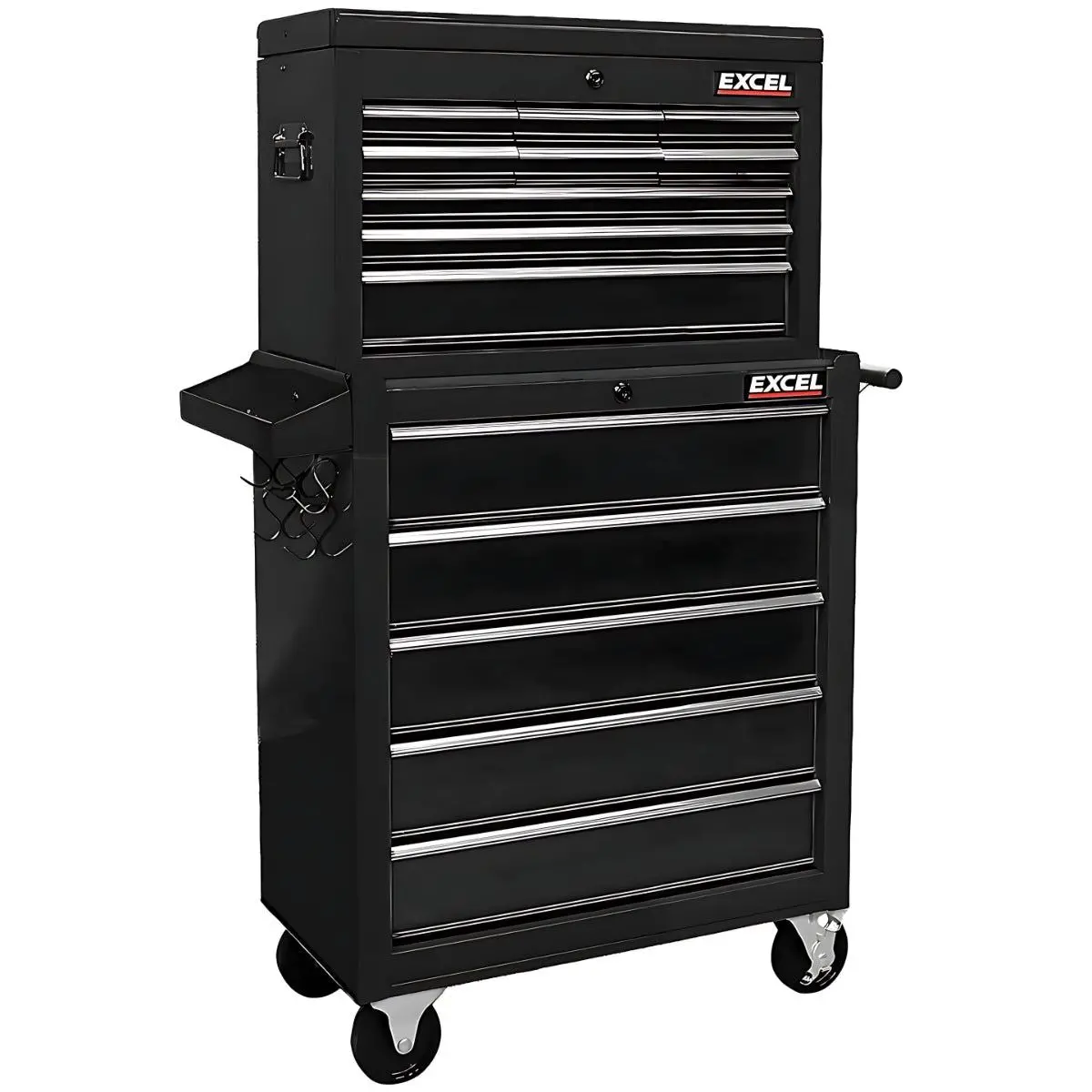 Excel 14 Drawers Tool Chest Storage Roller Cabinet Black 1