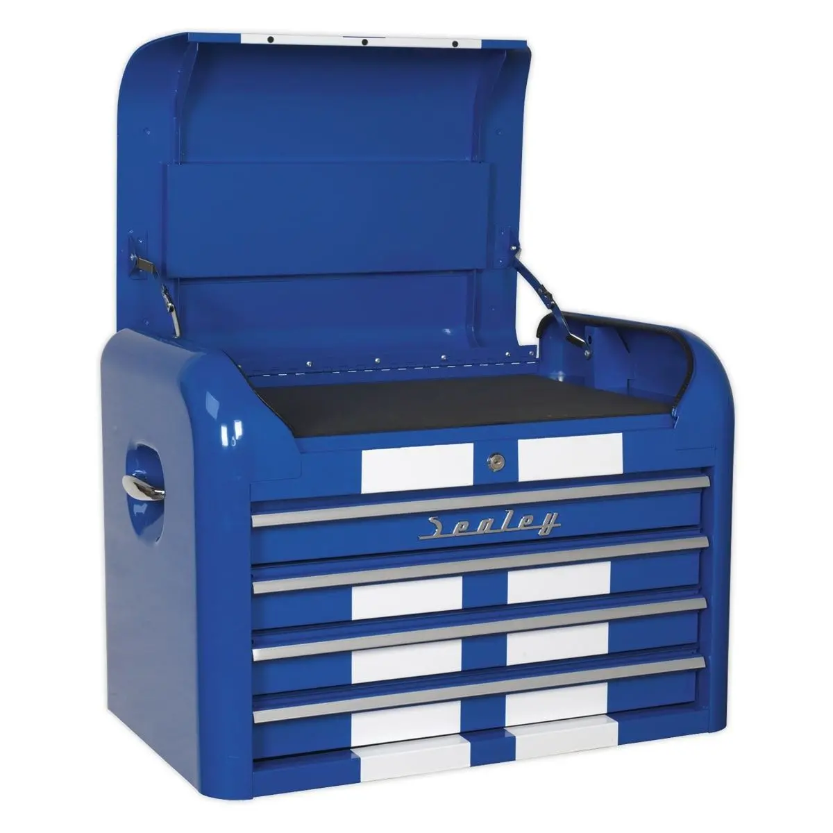 Sealey Ap28104bws 4 Drawer Retro Style Topchest - Blue With White Stripes 1