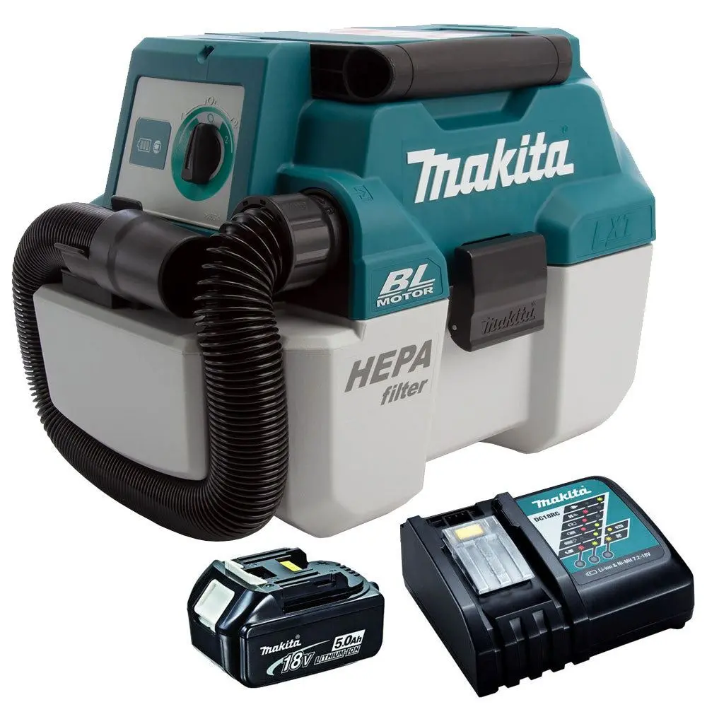 Makita Dvc750lz 18V Lxt Brushless L-Class Vacuum Cleaner With 5.0Ah Battery & Charger 1