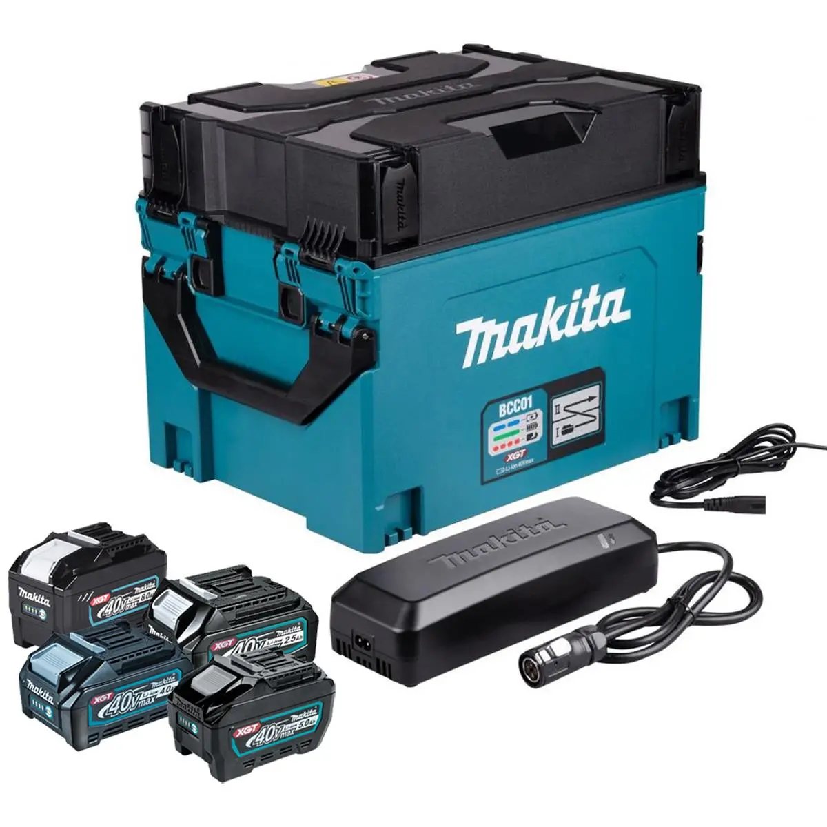 Makita Bcc01 40V Xgt Battery Charging Makpac Case With 4 X Batteries 1