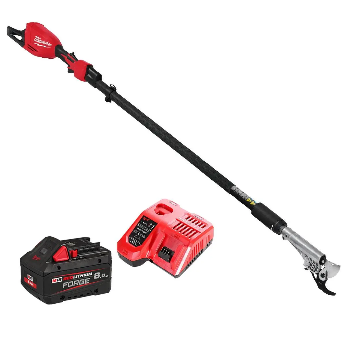 Milwaukee M18blts-0 18V Brushless Telescopic Pole Pruning Shear With 1 X 8.0Ah Battery & Charger 1