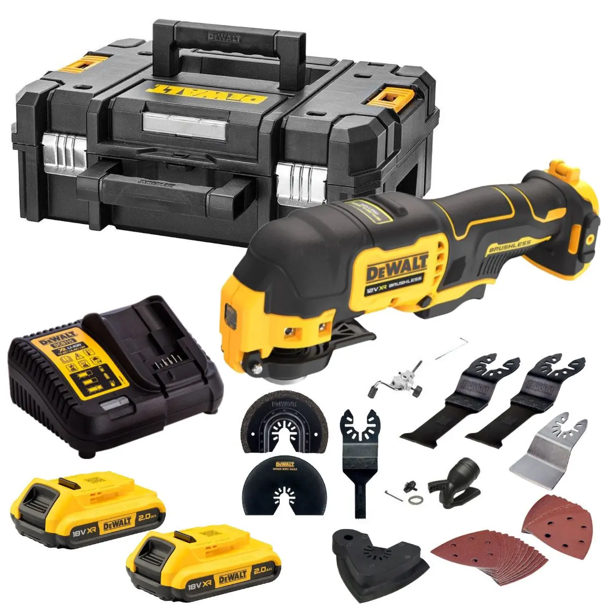 Dewalt Dcs353d2 12V Brushless Oscillating Multi-Tool With 2 X 2.0Ah Battery & 35 Accessories Set 1
