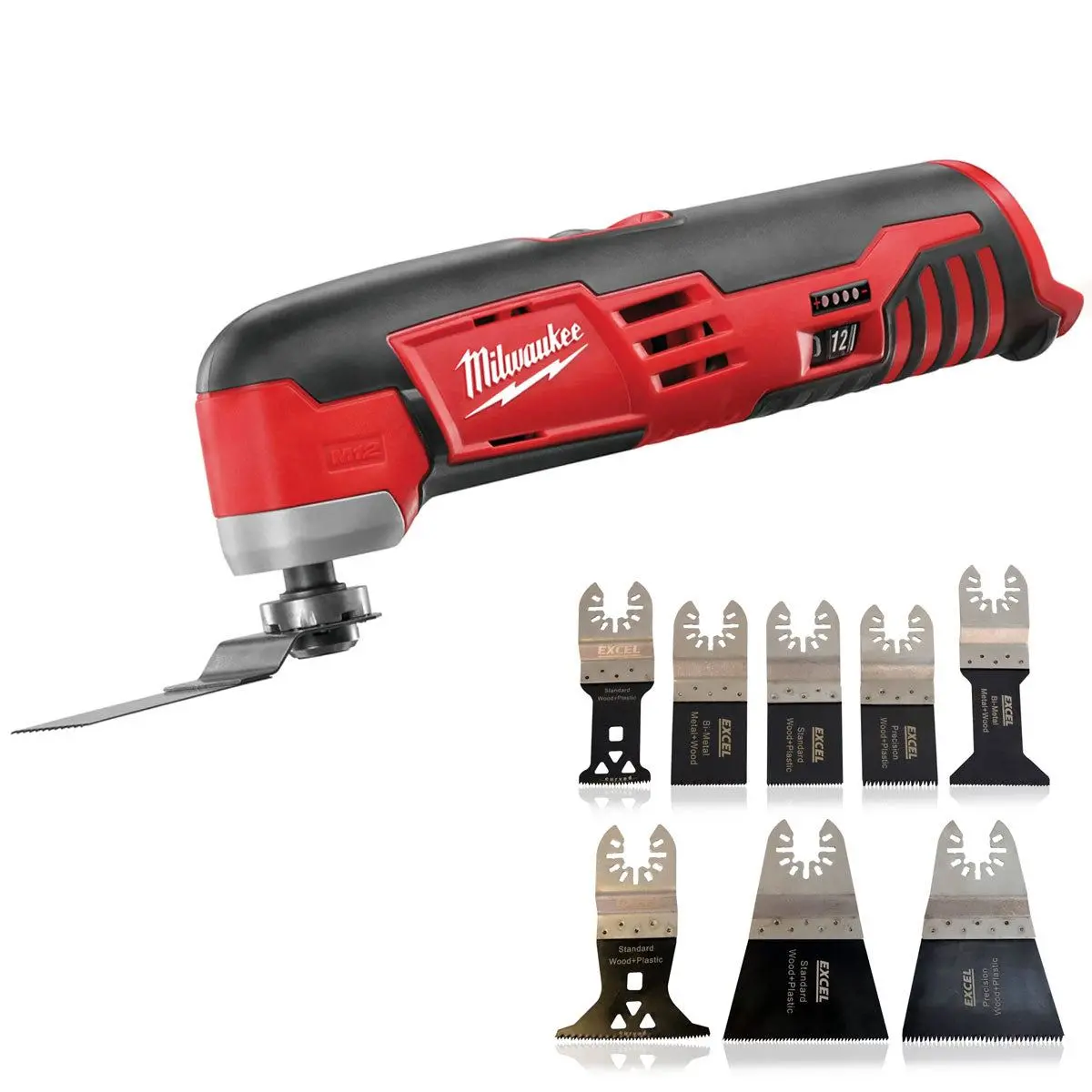 Milwaukee M12c12mt-0 M12 12V Sub Compact Multi-Tool Body With 8 Pieces Accessories Set 1