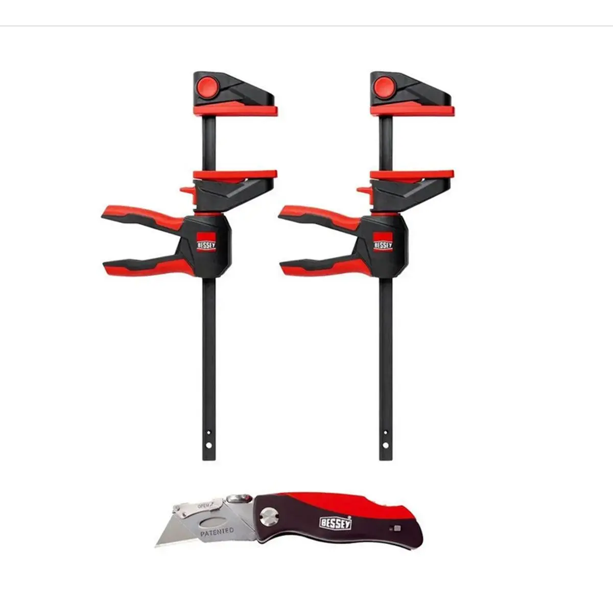 Bessey Ez360-30 One Handed Clamp & Dbkph-Eu Folding Utility Knife Set Ez360set-A 1