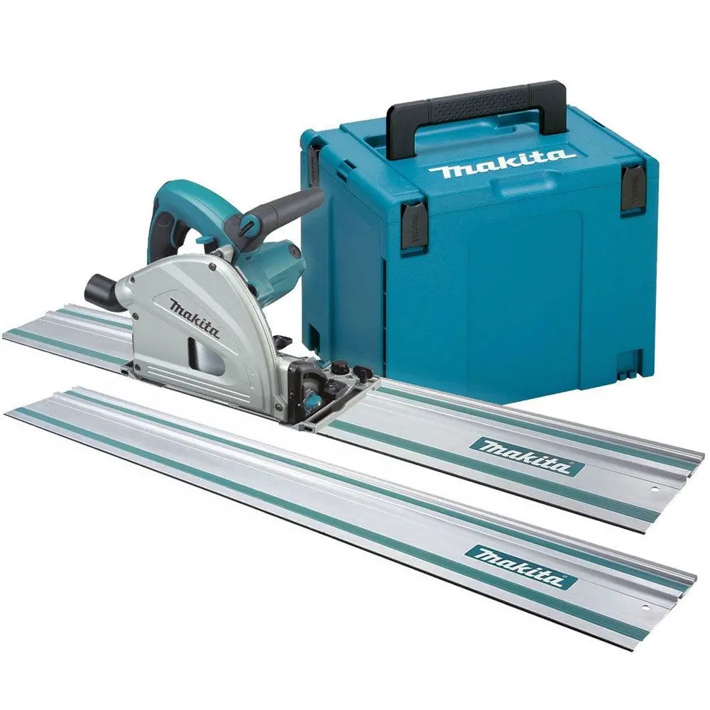 Makita Sp6000j/1 Plunge Saw With 2 X 1.5M Rails, Connector Bar & Case 110V 2